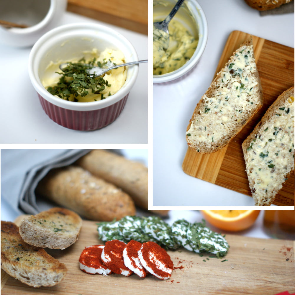 grzanki z kozim serem i czosnkiem niedźwiedzim kotany