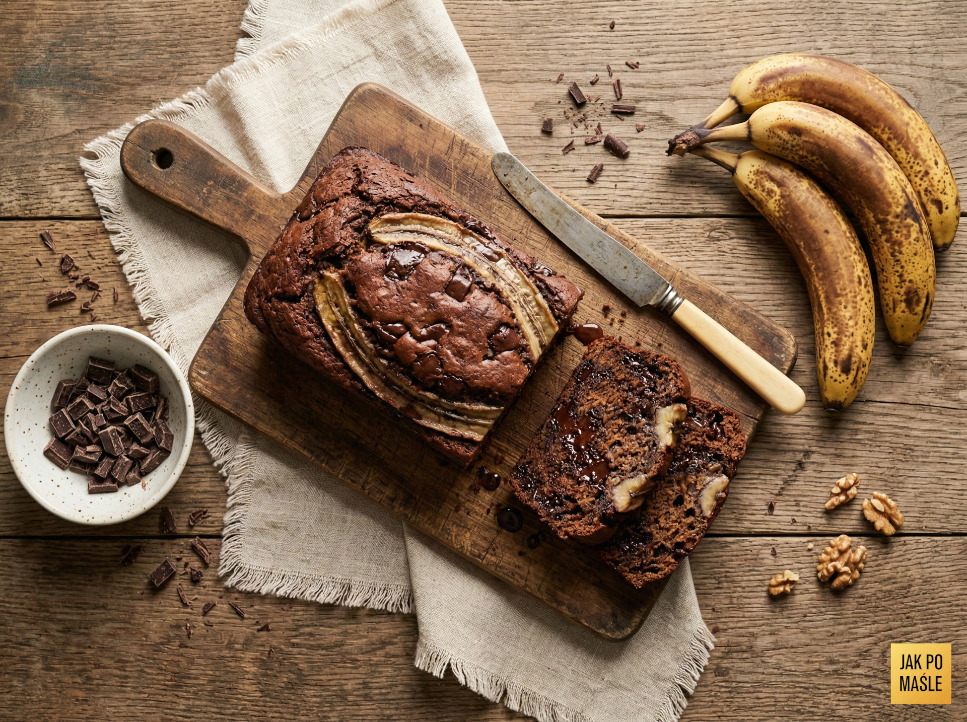 Chlebek bananowy z czekoladą – przepis krok po kroku