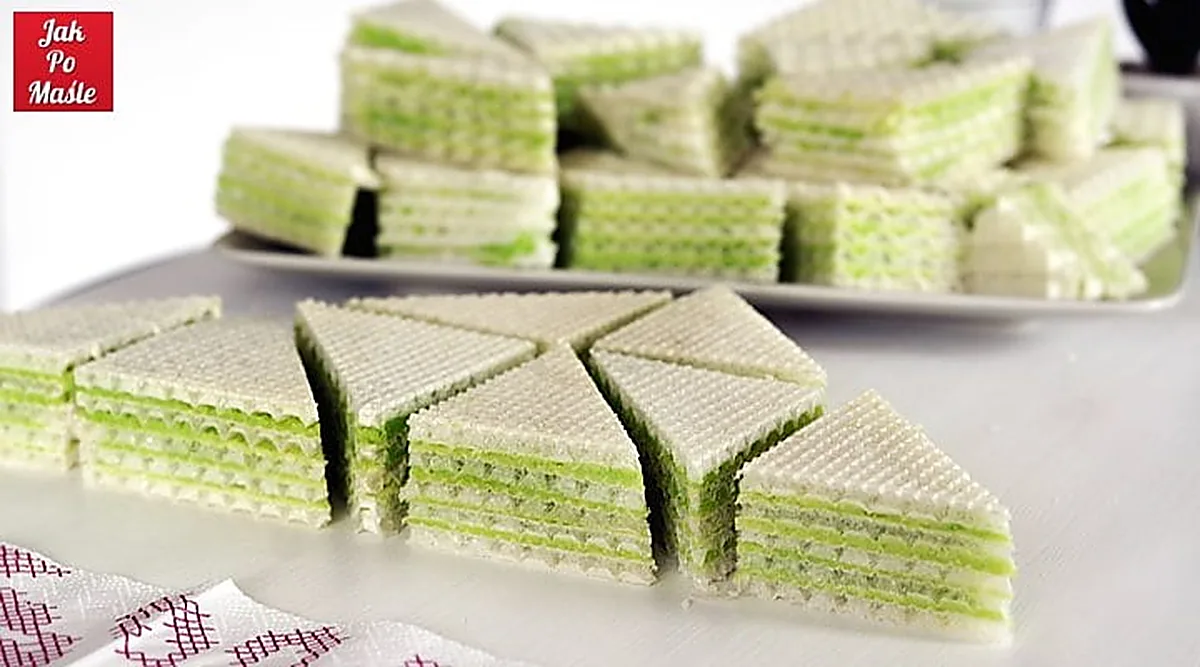 Wafle z galaretką i śmietaną 18% - przekładane, przepis