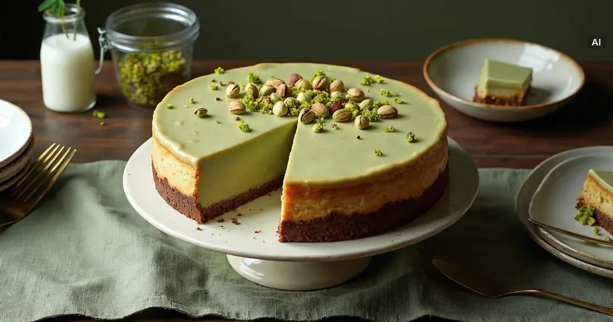 Sernik pistacjowy - przepis z pastą, 150 g na smak